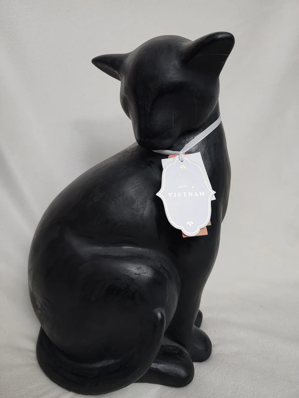 Decorative Ceramic Black Cat Statue for  Halloween Display